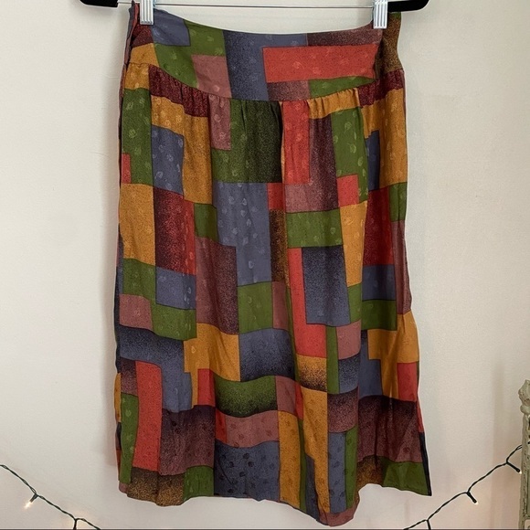 Vintage Set Pure Silk Puffy Sleeves Multi-Color - Picture 11 of 14